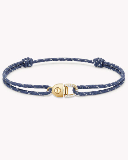 Gold & Diamonds Rivet Cord Bracelet