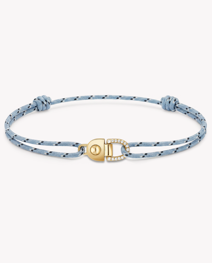 Gold & Diamonds Rivet Cord Bracelet
