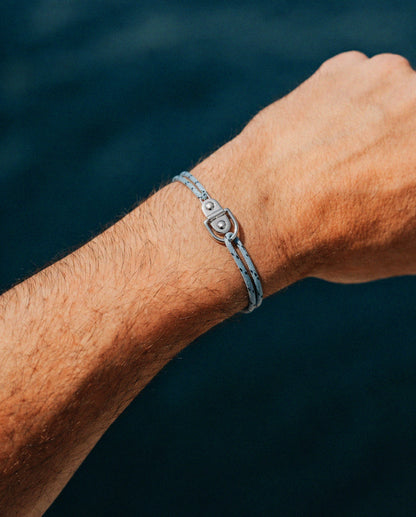 Silver Cord Bracelet Rivet