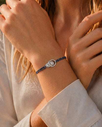 Silver Cord Bracelet Rivet